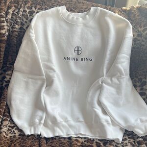 Anine Bing White Crew Neck Sweater